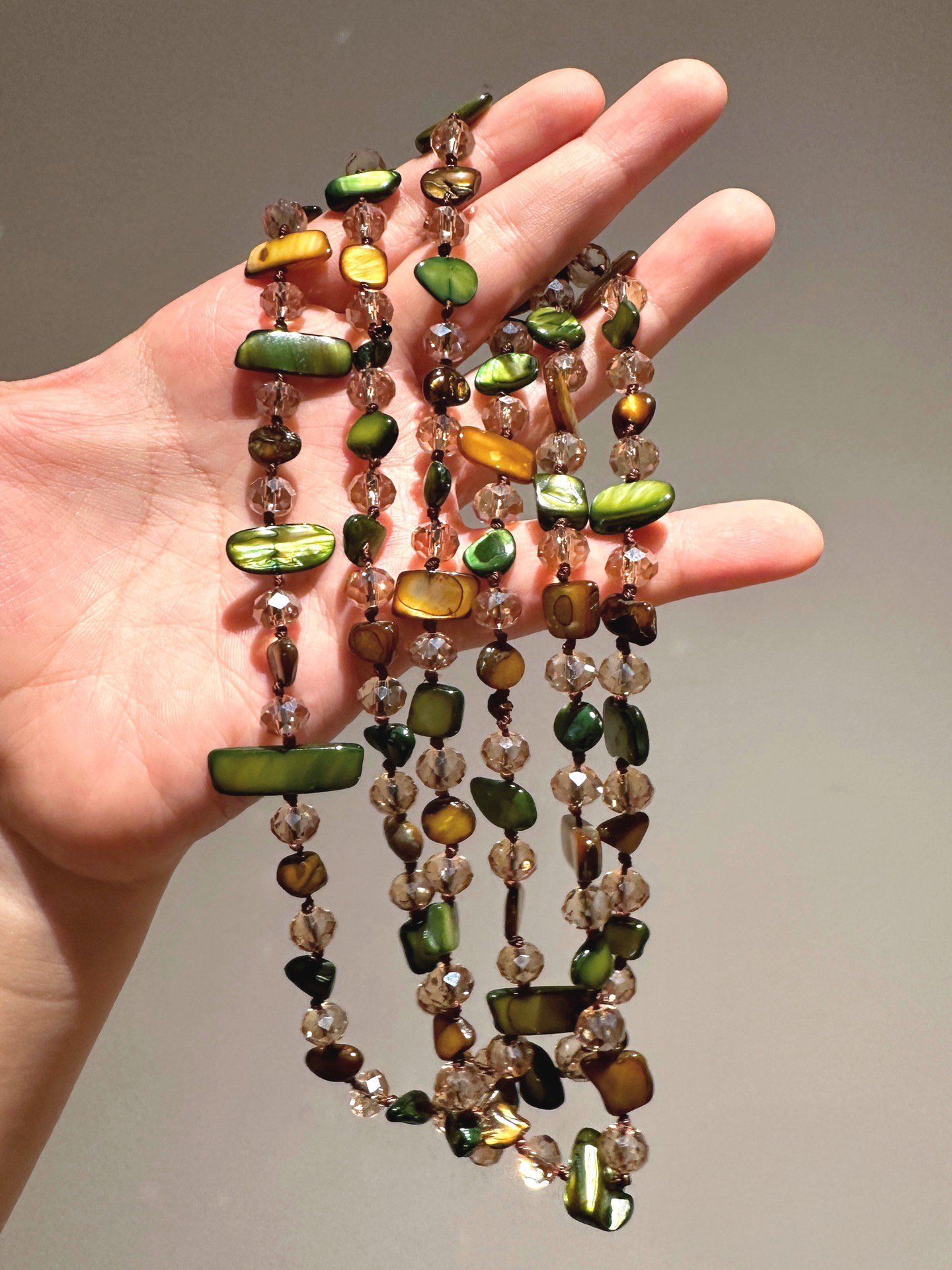 Bohemian-style Natural Stone & Shell Beaded Necklace