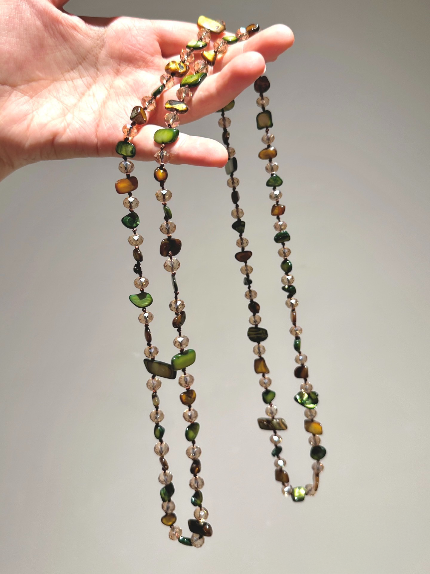 Bohemian-style Natural Stone & Shell Beaded Necklace