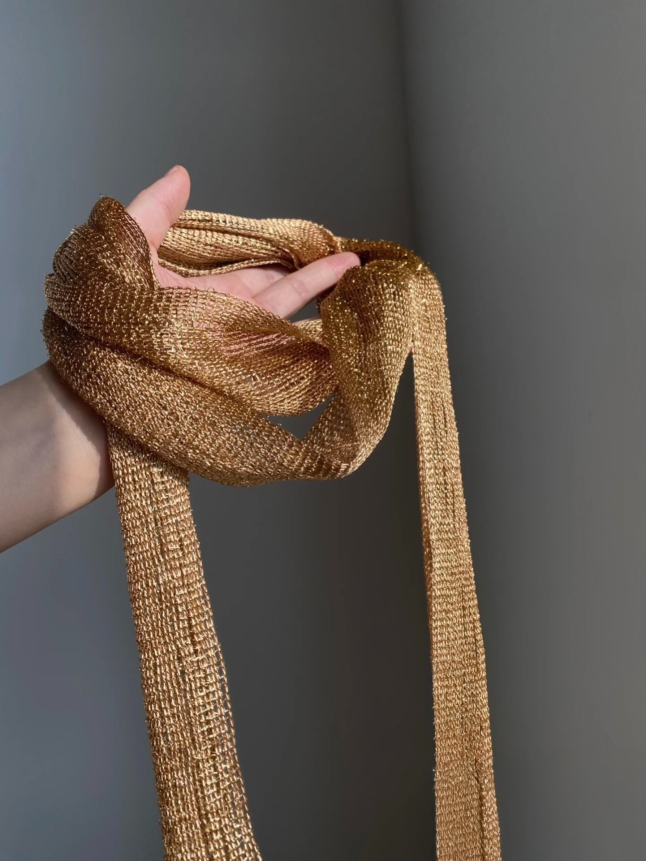 Vintage Gold Fringe Scarf | Classic Versatile Style