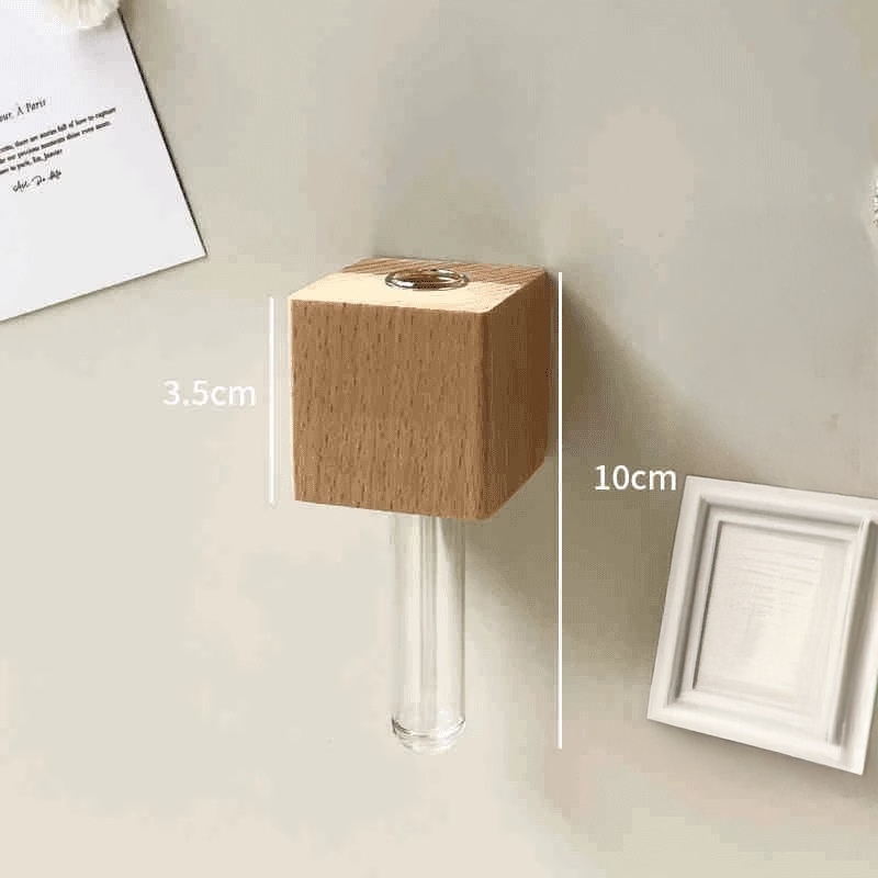 Solid Wood Magnetic Flower Vase