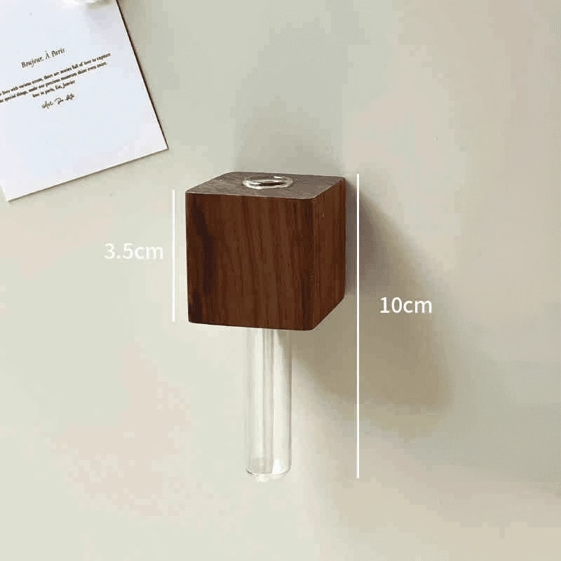 Solid Wood Magnetic Flower Vase