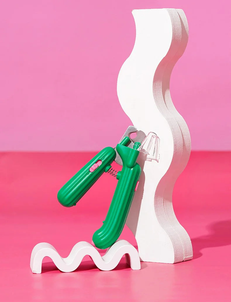Cactus Non-Slip Pet Nail Clipper with LED Light