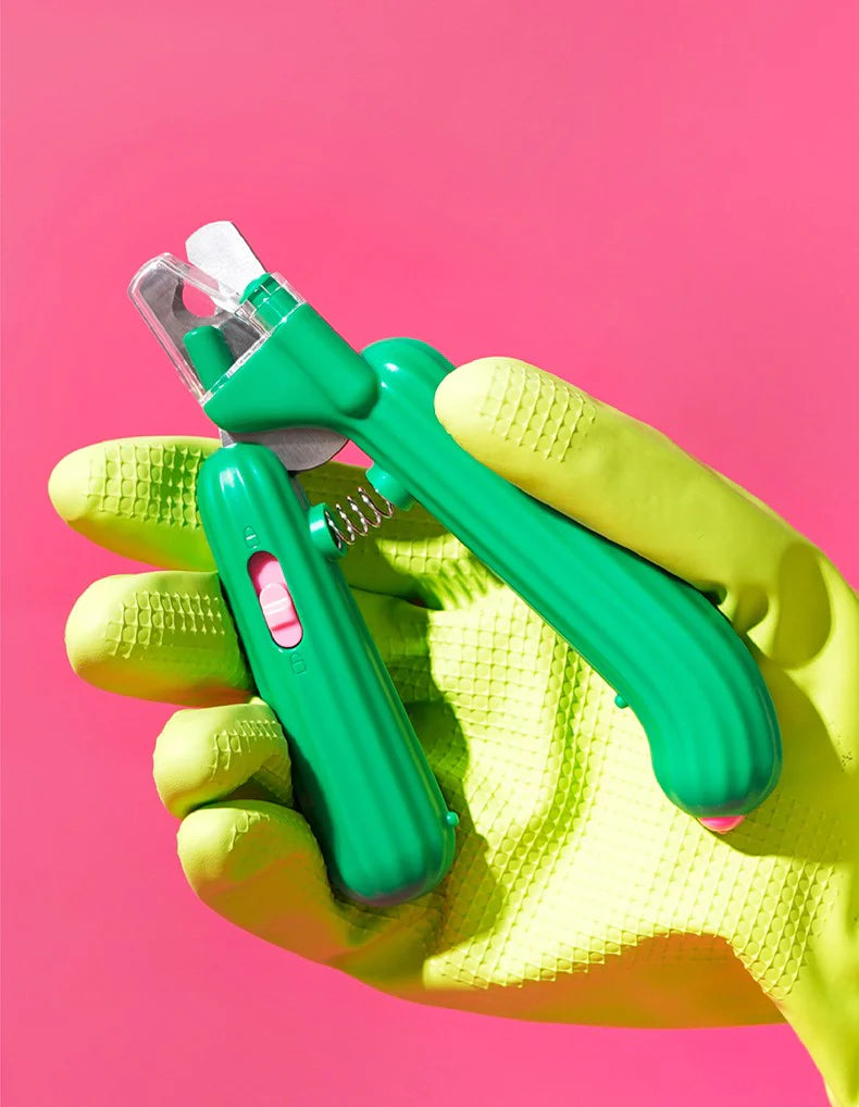 Cactus Non-Slip Pet Nail Clipper with LED Light