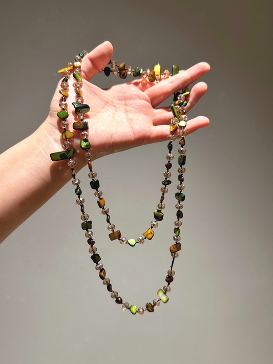 Bohemian-style Natural Stone & Shell Beaded Necklace